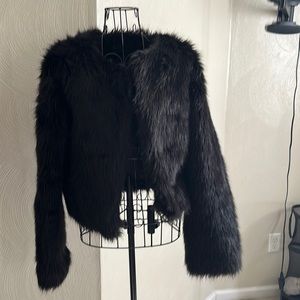 Black fur coat